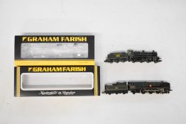 Two Graham Farish Merchant Navy and N Class N gauge model railway locomotives Clan Line and 868,