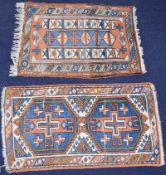 Two Turkoman rugs, 130 x 70cm