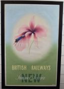 British Railways New Summer Service, original gouache on paper advertising poster, signed lower