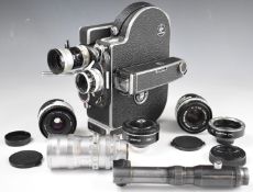 Paillard Bolex H16 cine camera outfit, with 10mm 1;1.6 and 25mm 1:1.4 Switar lenses, Bell & Howell