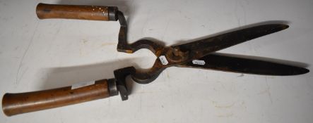Georgian or Victorian garden shears, likely blacksmith made, length 60cm