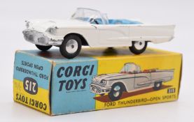 Corgi Toys diecast model Ford Thunderbird - Open Sports with white body and pale blue interior, 215,