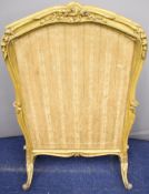 Rococo gilt framed fire screen with inscription Viscount Melville, South Kensington, 67 x 108cm