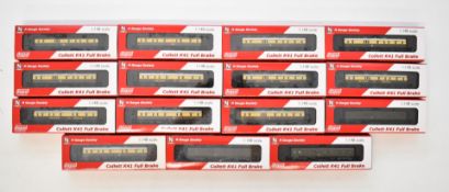 Fifteen Dapol GWR N gauge model railway Collett coaches, all in original boxes.