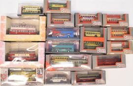 Seventeen Corgi Original Omnibus Company (OOC) 1:76 scale diecast model buses and trams, all in