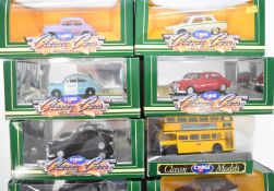 Twenty-eight Corgi diecast model cars and vans comprising 17 'Corgi Classic Models' and 11 '