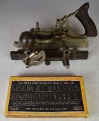 Stanley 45 universal combination woodworking plane, with cutters