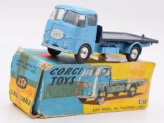 Corgi Toys diecast model ERF 44G platform lorry with light blue cab and navy blue bed, 457, in