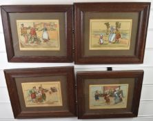 Edward George Fuller (1858-1940) set of four watercolour Dutch canal or harbour scenes, each 15 x