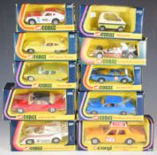 Ten Corgi Toys diecast model vehicles Yardley McLaren M19A Formula 1 151, Rolls Royce SIlver