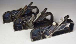 Set of three Record skew rabbet planes No 712, 713 and 714