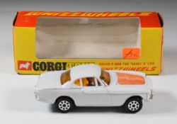 Corgi Toys Whizzwheels The Saint's Volvo P.1800 with white body, jewelled headlights, driver and