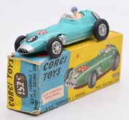 Corgi Toys diecast model B.R.M. Formula 1 Grand Prix Racing Car with turquoise body, white driver