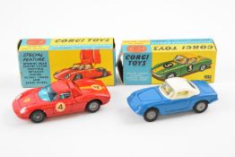 Two Corgi Toys diecast model cars Ferrari Berlinetta 250 Le Mans 314 and Lotus Elan Coupé 319,
