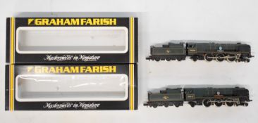 Two Graham Farish Merchant Navy Class N gauge model railway locomotives, both original boxes.