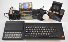 ZX Spectrum+ and ZX81 home computers together with 16K Ram add-on memory cartridge and 12 boxed