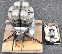 1960 Matchless G12 650cc twin motorcycle engine with engine plates and Lucas K2F magneto