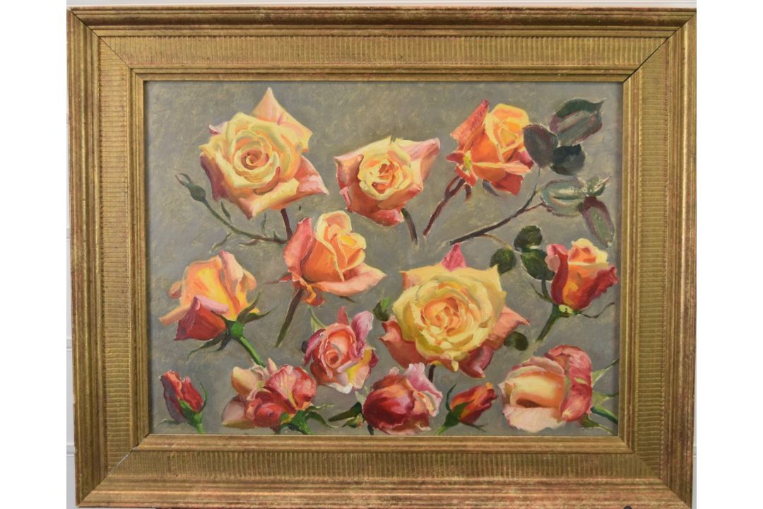 John Bulloch Souter (1896-1971) double sided oil on board floral studies, one side initialled JBS, - Image 2 of 5