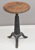 Vintage cast iron adjustable industrial style potter's seat / stool