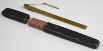 Unusual 19th century letter or similar balance with sliding weight and twin point pivot, in original