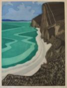 John Brunsdon (1933-2014) signed limited edition (31/150) coastal landscape 'Dorset Cove', signed