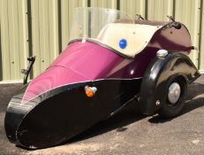 Squire Watsonian motorcycle sidecar, formerly fitted to the Triumph lot number 1580 but the vendor