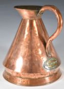 W.R.Loftus Ltd 18 Tottenham Court Road London W1, copper gallon measuring jug, with GR