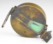 19th or early 20thC brass sighting or marching compass, diameter 9.5cm