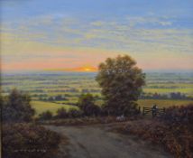 Gerald Coulson oil on canvas Dusk, signed lower left, titled verso, in gilt frame
