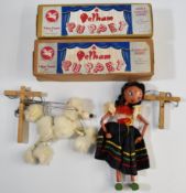 Two Pelham puppets comprising Gypsy and Poodle, both in original blue label boxes.