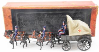 Britains Royal Army Medical Corps (Red Cross), with 4 horses, 2 mounted riders, 2 drivers, flat