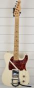 Unique 'Partcaster' Fender Telecaster style electric guitar finished in cream, complete in box.