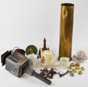 Collectables including brass shell case, commemoratives including Coventry and Tewkesbury, Blackpool
