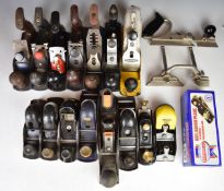 Eighteen various woodworking planes to include Footprint No 130B, Stanley RB10, Planemaster, WS A130