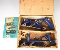 Two Record 778 woodworking rabbet planes, in original boxes