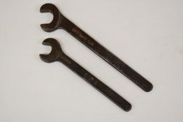 Two LMS railway spanners, both marked No 2 Dyn car