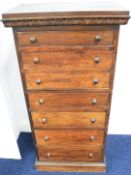 19thC mahogany collector's cabinet of seven graduated drawers, W45 x D30 x H91cm