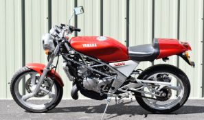 1987 Yamaha SDR 200cc single cylinder motorcycle, registration number E445 MAS, with V5c. First