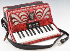 Gallotta accordion finished in pearl red.