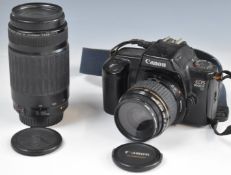 Canon EOS 1000FN 35mm SLR camera, with 35-80mm 1:4-5.6 and 75-300mm 1:4-5.6 lenses