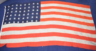 Vintage panel stitched American flag with 48 stars, 341 x 177cm