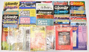 Political / social history magazines including a run of 'Sanity' the voice of CND Society, Peace