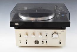 Sansui SR-222 MkII record player / turntable and a JVC JA-S11G amplifier.