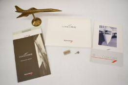 Concorde passenger welcome pack for a flight from London to Filton in 1996, including hallmarked