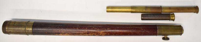 Victorian Negretti and Zambra telescope, marked 'Opticians to Her Majesty', length 123cm, together