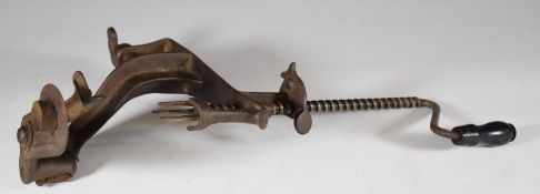 19thC Little Star apple corer and peeler, marked Leomis Mass and patented June 85, maximum length