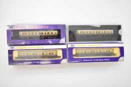 Four Dapol GWR N gauge model railway auto coaches, all in original boxes.