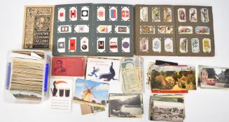 Postcards including Guinness toucan, WW1 silk, Basingstoke, London, Wimbledon and advertising, a few