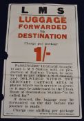 London Midland and Scottish Railway forwarded luggage poster, dated 1923 lower left, 101 x 63cm