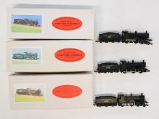 Three Union Mills SR N gauge model railway locomotives, two T9 and a Class 700, all original boxes.